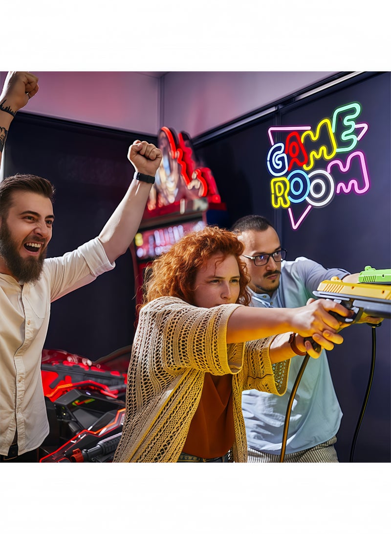 Peachjoy Game Room Large Neon Signs 13.2"x14" Colorful LED,USB Neon Lights for Game Zone Party Decor Bedroom Gaming Wall Lightup Signs Teen Boy Bedroom Home Gamer Party Decorations Gifts  - Image 2