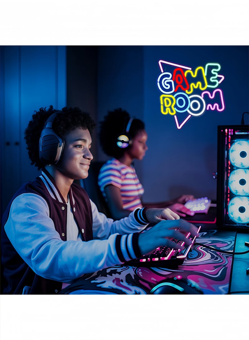 Peachjoy Game Room Large Neon Signs 13.2"x14" Colorful LED,USB Neon Lights for Game Zone Party Decor Bedroom Gaming Wall Lightup Signs Teen Boy Bedroom Home Gamer Party Decorations Gifts  - Image 5
