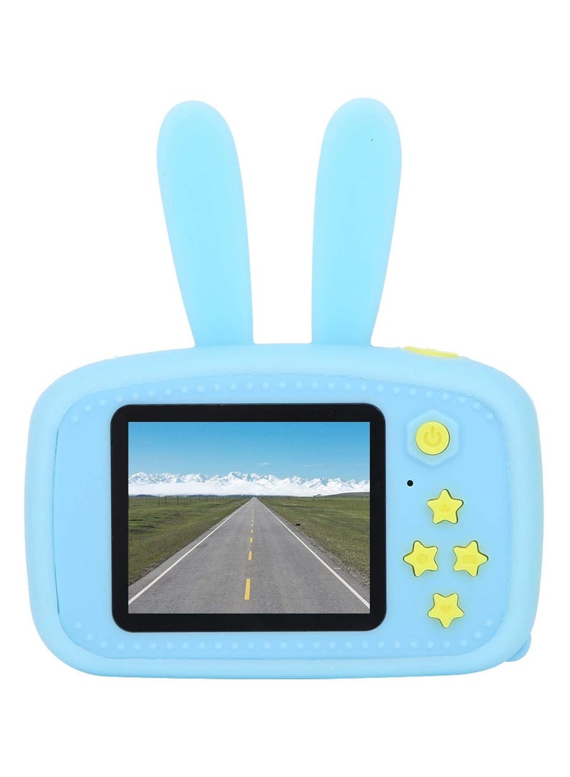كاميرا رقمية للأطفال من عمر 3 إلى 12 سنة – فيديو بدقة 1080P HD، فلاتر ممتعة، بطارية قابلة للشحن – تصميم أرنب أزرق، هدية مثالية للأعياد والمناسبات - Image 2