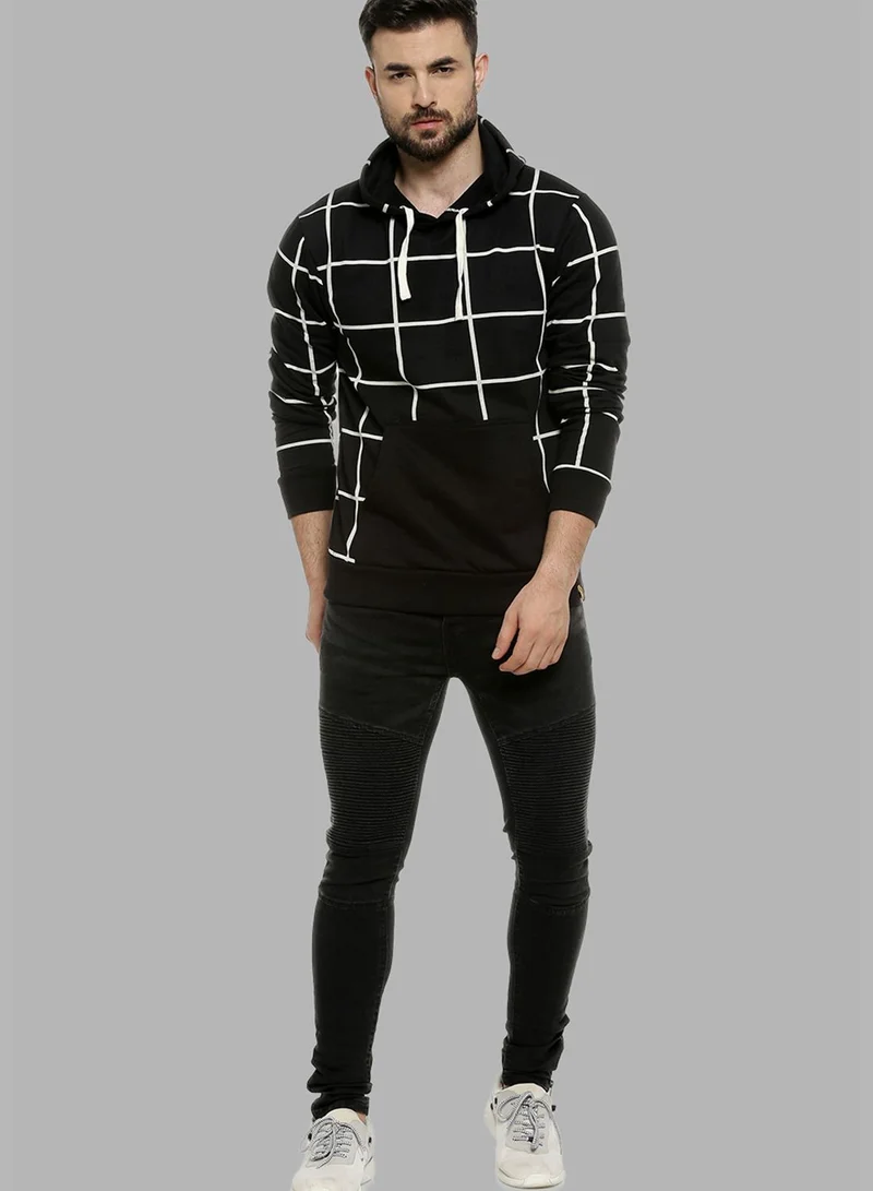 Campus Sutra Front Pocket Printed Hoodie
