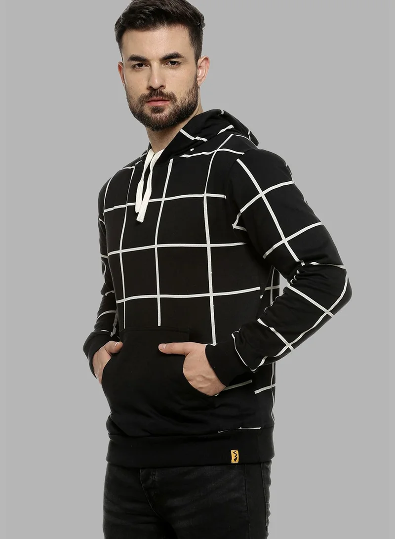 Campus Sutra Front Pocket Printed Hoodie