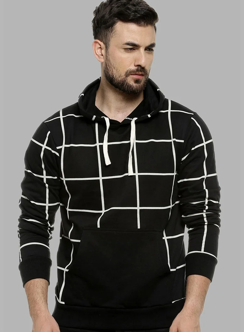 Campus Sutra Front Pocket Printed Hoodie