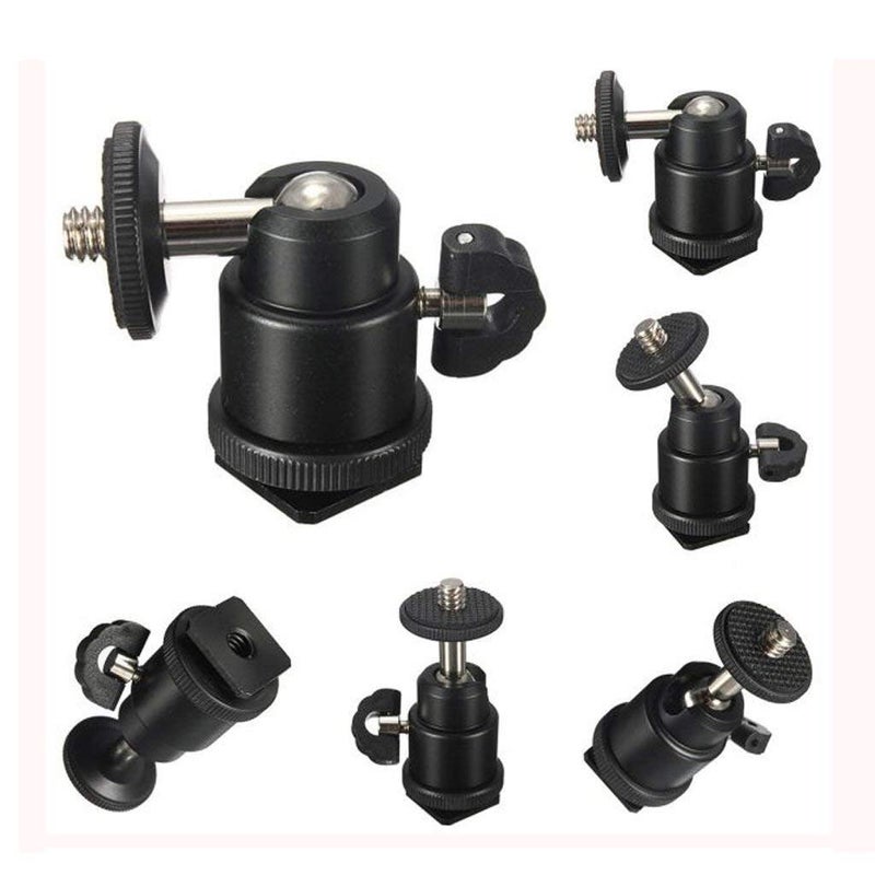 SHOPEE Branded Multi Purpose Adjustable Swivel Angle Ball 1/4" Mini Tripod Ball Head Kit Shoe Mount Adapter Holder for All DSLR Camera Stand F.LCD Monitor D2C-P (Pack of 2), Black - Image 3
