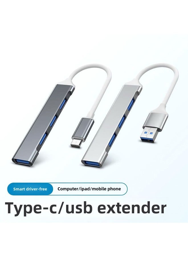 USB3.0 Expansion Dock 4-in -1 Multi-interface Splitter Typec Computer Notebook U Disk Adapter-Number Of Interfaces:Gray [usb3.0 To 4 Ports]  - Image 2