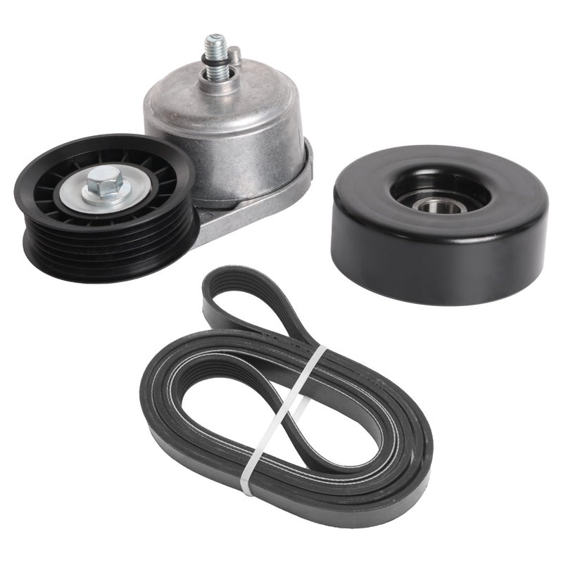 JAVOUKA 38103 Serpentine Belt Drive Component Kit  For Chevy C1500 C2500 C3500 K1500 K2500 K3500 1996-1999 (4.3L/5.0L/5.7L)  Drive Belt Tensioner And Idler Pulley Serpentine Belt Kit #10239670 38001 6Pk2440 - Image 1