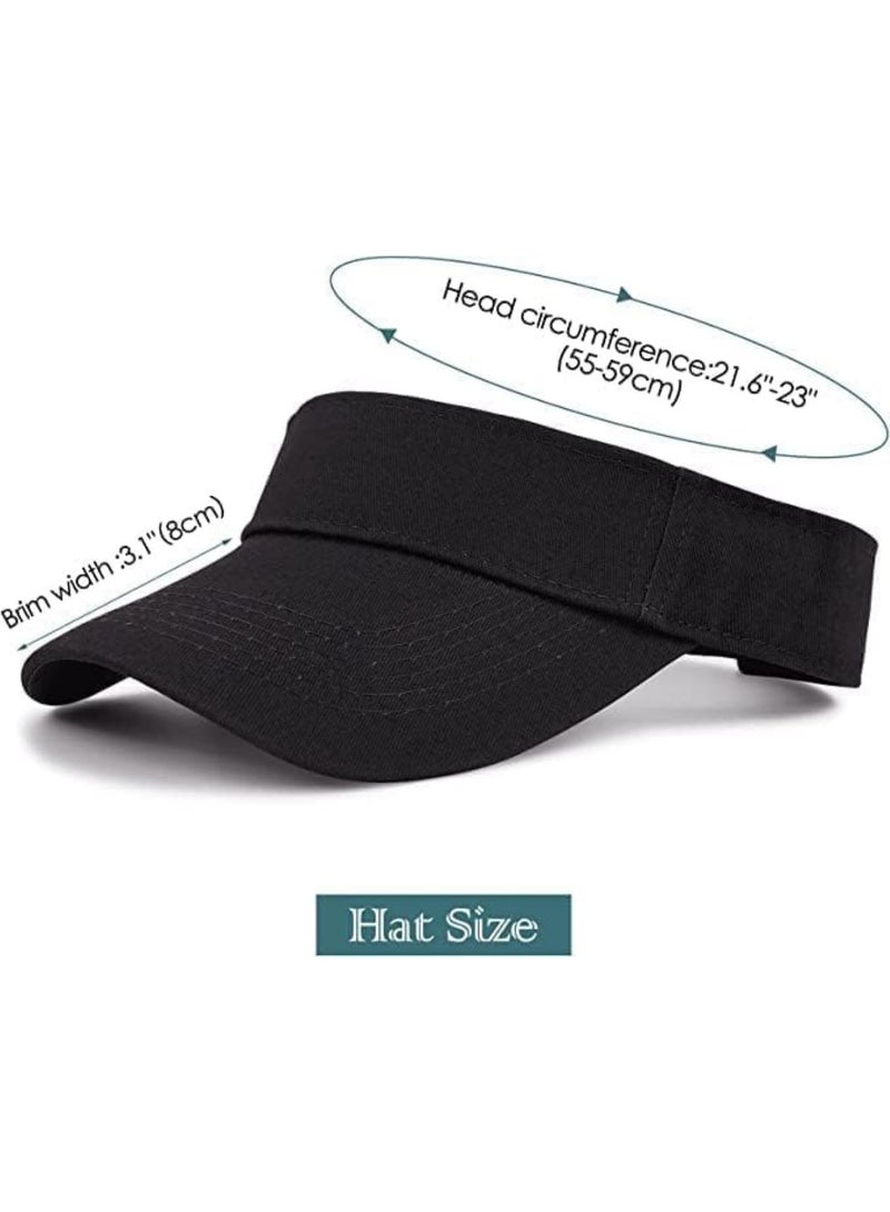 HZYH Womens Visor Hats for Women Cotton Adjustable Sun Visors for Women Sports Outdoor Unisex Golf Tennis Visor for Men - Image 2