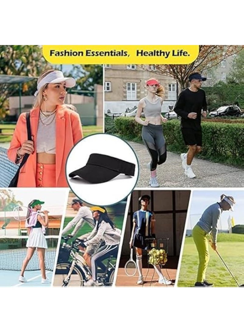HZYH Womens Visor Hats for Women Cotton Adjustable Sun Visors for Women Sports Outdoor Unisex Golf Tennis Visor for Men - Image 5