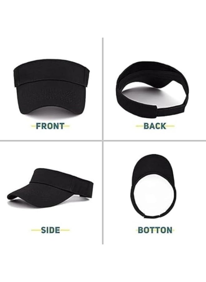 HZYH Womens Visor Hats for Women Cotton Adjustable Sun Visors for Women Sports Outdoor Unisex Golf Tennis Visor for Men - Image 4