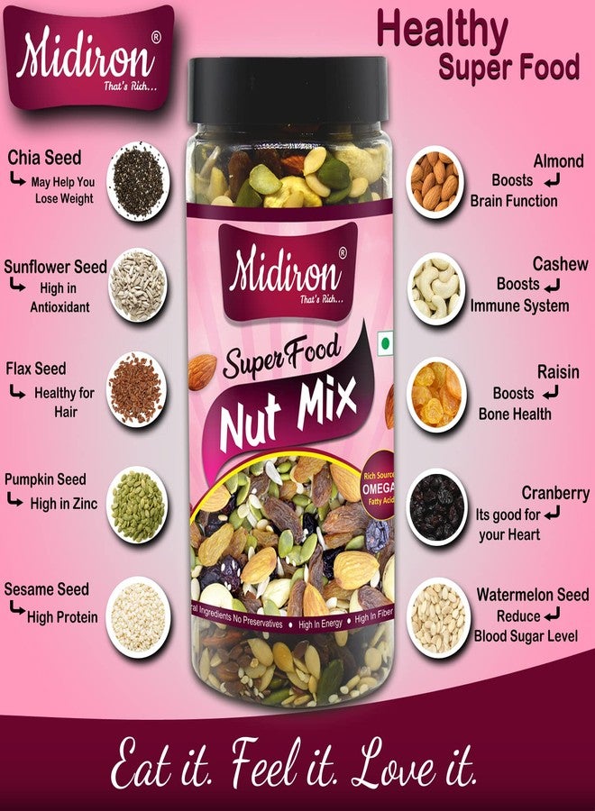 Midiron Nut Mix Dry Fruits and Seeds Roasted Crunchy & Nutritious Diet Snack | Trail Mix Superfood Healthy Nut Mix (250 g) - Image 3