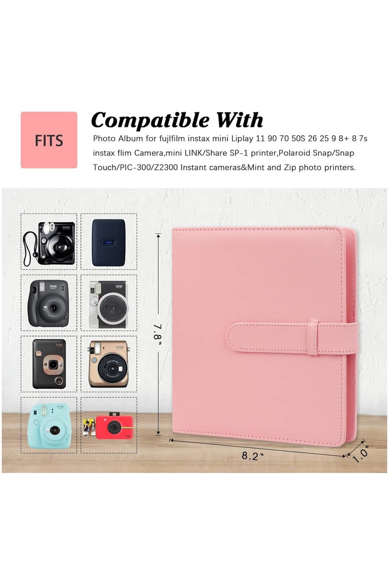 VKL 256 Photos Album for Fujifilm Instax Mini Camera, Polaroid 2x3" Zink Pictures, Photo Album Book for Instax Mini 11 12 9 90 70 40 8 Instant Camera and Film (Pink) - Image 4
