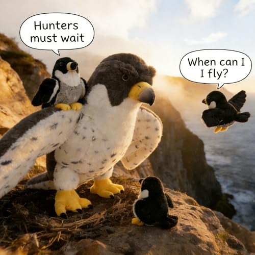 MaoGoLan 4 Pcs Peregrine Falcon Stuffed Animals Bulk with 3 Baby Birds Inside 18 inch Giant Plush Falcon Toys Set Funny Stuffed Eagle Christmas Valentines Day Easter - Image 5