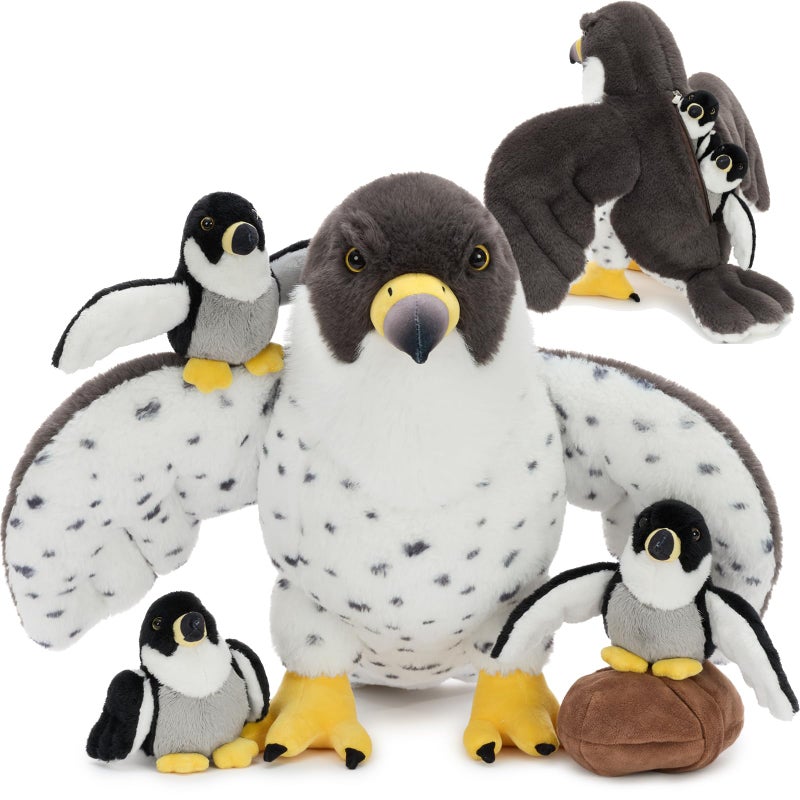 MaoGoLan 4 Pcs Peregrine Falcon Stuffed Animals Bulk with 3 Baby Birds Inside 18 inch Giant Plush Falcon Toys Set Funny Stuffed Eagle Christmas Valentines Day Easter - Image 3