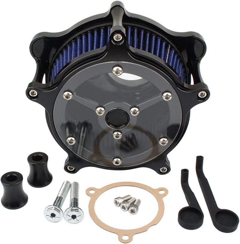 Wivplex Black Motorcycle CNC Air Cleaner Intake Filter - Image 1