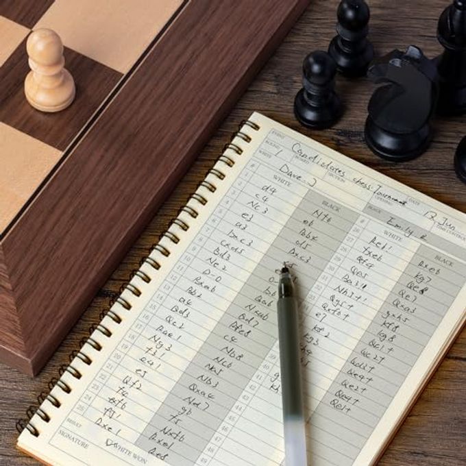 A&A 2 Pack Chess Scorebook, 50 Games Recordable, 100 Moves Per Game, Eye-Protection Chess Scorebook / 5.5 x 8.25 in. - Image 2