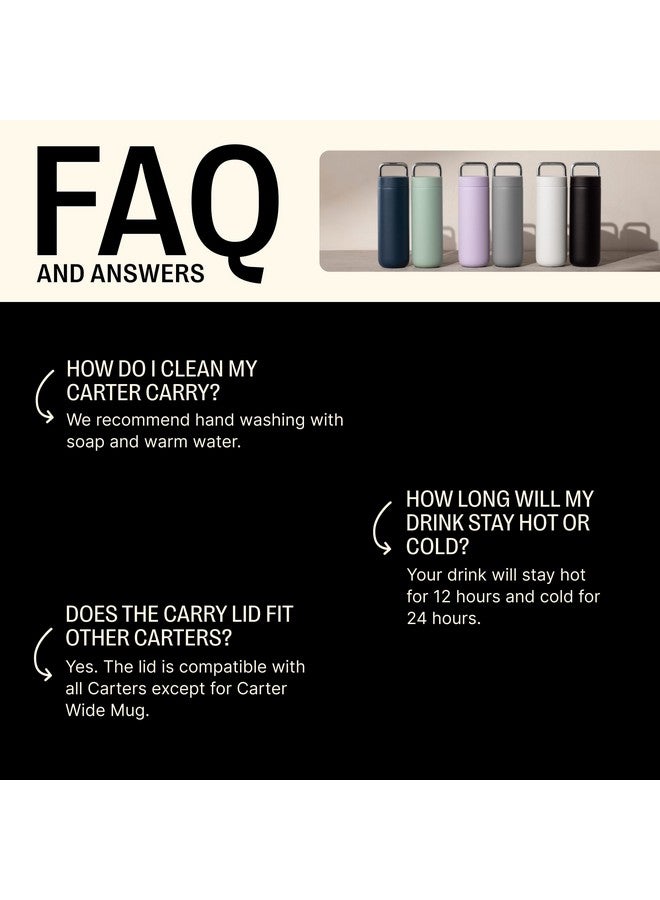 FELLOW فيللو 16 أونصة كارتر موف كوب السفر - كوب قهوة سفر معزول بالفراغ من الفولاذ المقاوم للصدأ - كوب قهوة مع داخلية خزفية وحماية من الرش - أخضر دخاني - Image 3