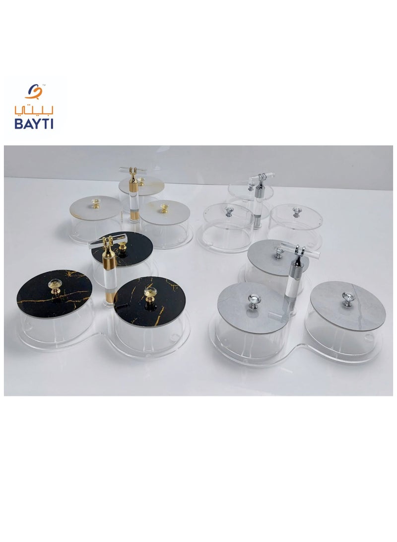 Bayti H.H. Blue Berry Round Sweet Box with Cover 3 Sides Smalll