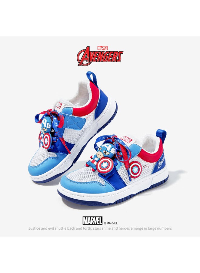 Disney Disney Boys' Summer Breathable Mesh Shoes Outdoor Mesh Panel Sneakers Athletic Shoes Dm2319a White Blue Size 31 - Image 4