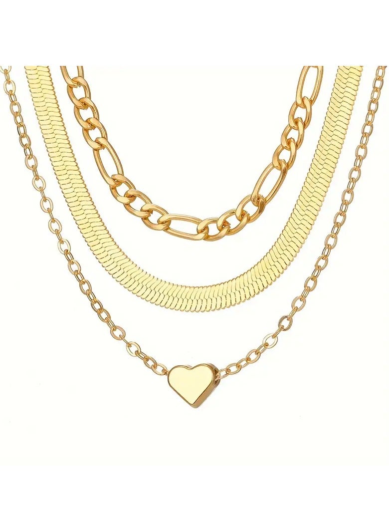 Home Clearance Sale A Minimalist Golden Heart Pendant Layered Chain Necklace, Stylish And Unique, Perfect for Women to Wear with Sweaters in The Autumn And Winter Seasons. - Image 2