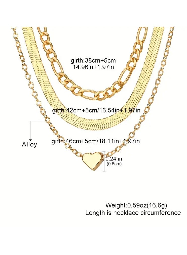 Home Clearance Sale A Minimalist Golden Heart Pendant Layered Chain Necklace, Stylish And Unique, Perfect for Women to Wear with Sweaters in The Autumn And Winter Seasons. - Image 3