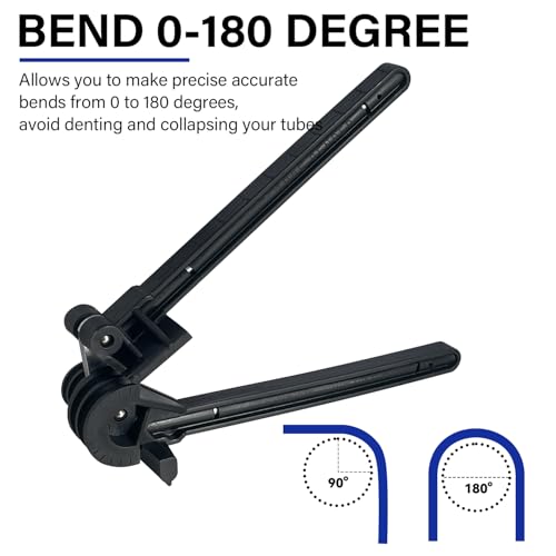 Socpuro 180 Degree Tube Bender, 4 in 1 Manual Tubing Pipe Bender 3/16", 1/4", 5/16", 3/8" for Copper, Brass, Aluminum and Thin Steel Pipes - Image 5