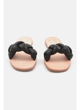 Kenneth Cole Women Brand Logo Slip On Flats, Black Combo  - Image 3