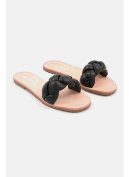 Kenneth Cole Women Brand Logo Slip On Flats, Black Combo  - Image 1
