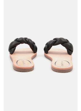Kenneth Cole Women Brand Logo Slip On Flats, Black Combo  - Image 2