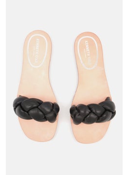 Kenneth Cole Women Brand Logo Slip On Flats, Black Combo  - Image 4