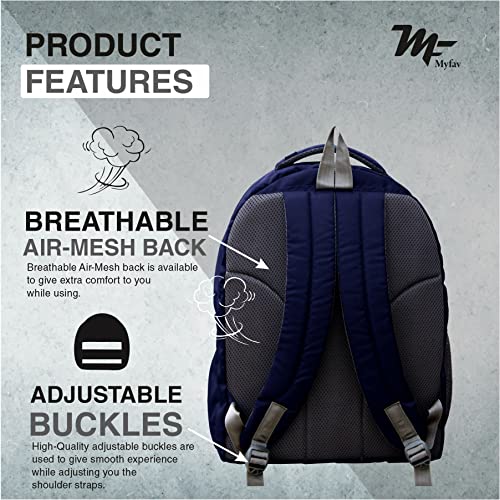 Myfav MY FAV 16 Inch Printed Backpack for Men & Women | Waterproof, Durable & Sturdy Laptop Bag | Premium School & Travel Backpack with 16-inch Padded Laptop Compartment | Water-Resistant | Pack of 1 - Image 5