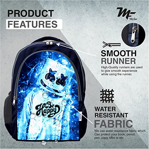 Myfav MY FAV 16 Inch Printed Backpack for Men & Women | Waterproof, Durable & Sturdy Laptop Bag | Premium School & Travel Backpack with 16-inch Padded Laptop Compartment | Water-Resistant | Pack of 1 - Image 4