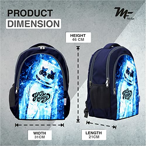 Myfav MY FAV 16 Inch Printed Backpack for Men & Women | Waterproof, Durable & Sturdy Laptop Bag | Premium School & Travel Backpack with 16-inch Padded Laptop Compartment | Water-Resistant | Pack of 1 - Image 3