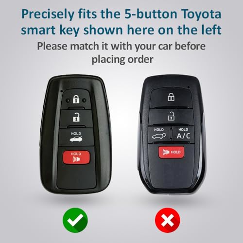 Autobase Silicone Key Fob Cover for Toyota Camry RAV4 Highlander Avalon C-HR Prius Corolla GT86 Smart Key | Car Accessory | Key Protection Case 2 Pcs (Black) - Image 2