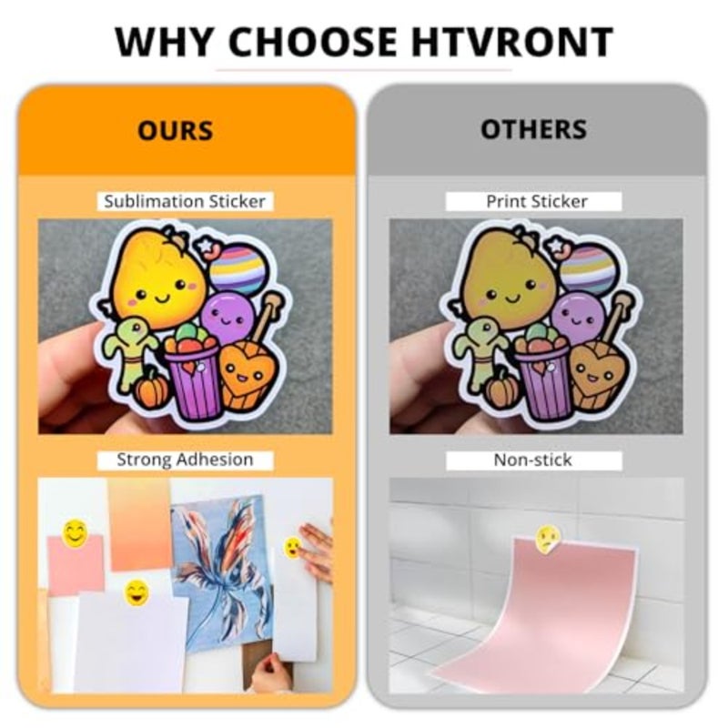 Sublimation Sticker Paper - 50 Pcs Waterproof Sublimation Stickers 8.5 * 11in for Decoration - Image 3