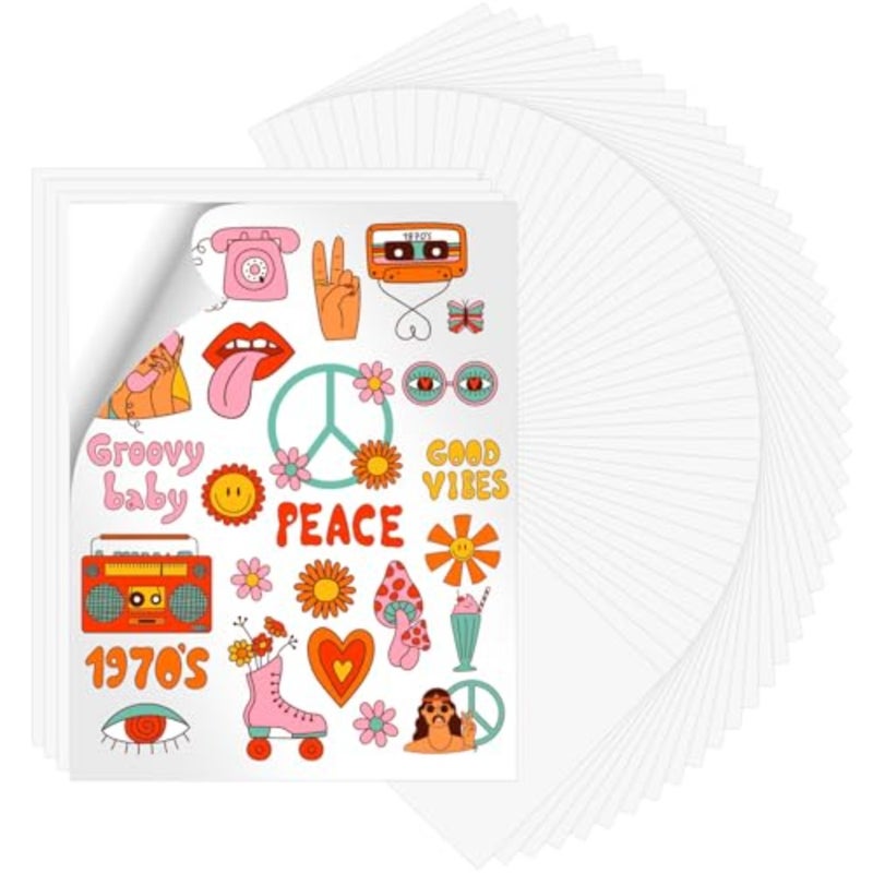 Sublimation Sticker Paper - 50 Pcs Waterproof Sublimation Stickers 8.5 * 11in for Decoration - Image 1