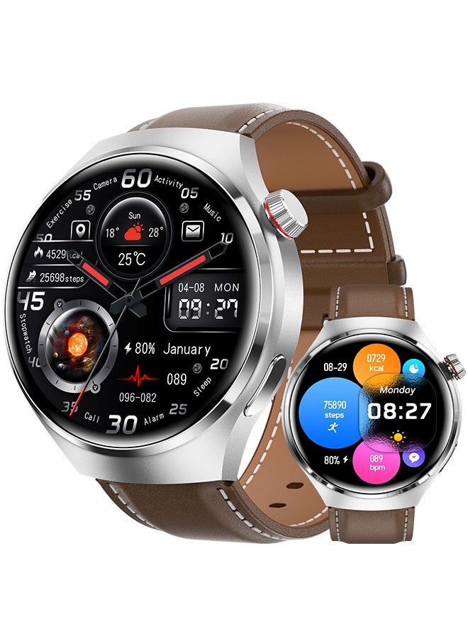 RollsTimi  Men's Bluetooth Smartwatch, 1.6 Inch With The Function Of Answering And Making Calls, With Sleep Monitoring And Fitness Heart Rate Monitoring, Suitable For Android And IOS Systems, Brown  - Image 1
