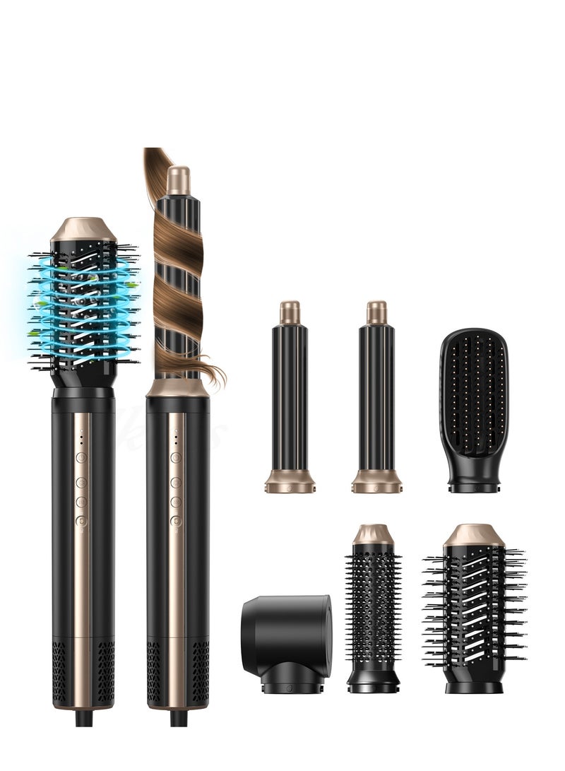 Hair Dryer Brush 6 in 1 Hot Air Styler, Negative Ionic Fast Drying Multi Styler for Curling, Straightening & Volumizing - Image 1
