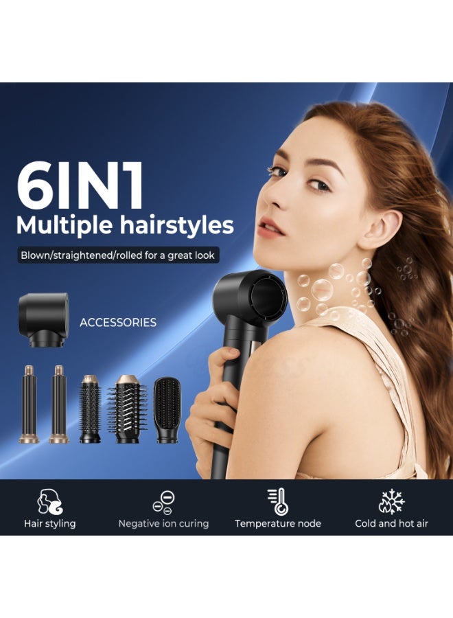 Hair Dryer Brush 6 in 1 Hot Air Styler, Negative Ionic Fast Drying Multi Styler for Curling, Straightening & Volumizing - Image 3