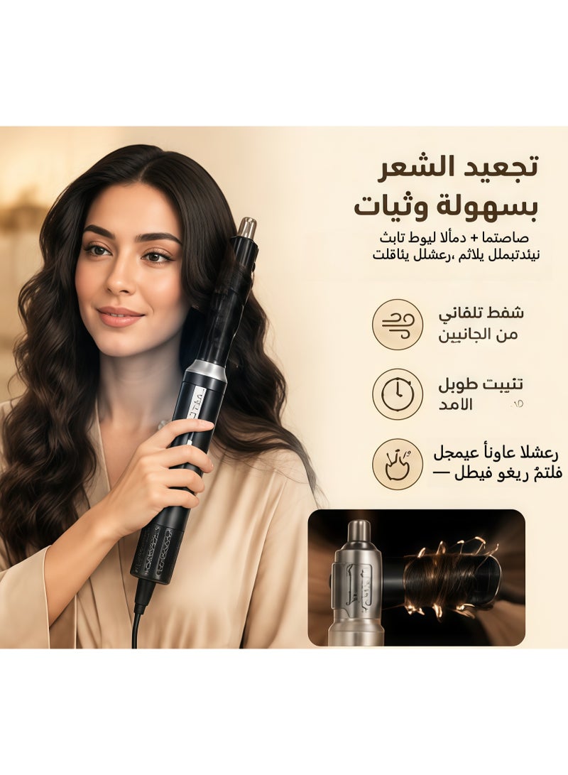 فرشاة تجفيف الشعر 6 في 1، جهاز تصفيف هواء ساخن متعدد الوظائف، أيونات سالبة لتجفيف سريع، لتجعيد الشعر وفرده وزيادة الحجم - Image 5