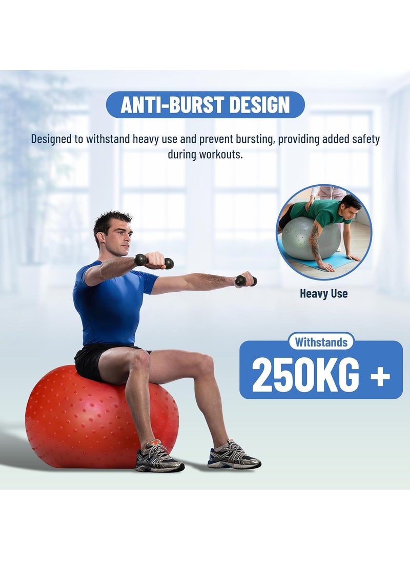 ENDLESS  55 cm Thick Yoga Ball | Assorted | Material: PVC | Gym Exercise Ball, Anti-Burst Yoga Ball | Balance Ball Chair for Fitness Workout Stability Pilates | For Gym & Home | Bath Men & Women  - Image 3