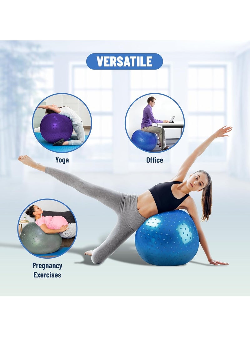 ENDLESS  55 cm Thick Yoga Ball | Assorted | Material: PVC | Gym Exercise Ball, Anti-Burst Yoga Ball | Balance Ball Chair for Fitness Workout Stability Pilates | For Gym & Home | Bath Men & Women  - Image 5