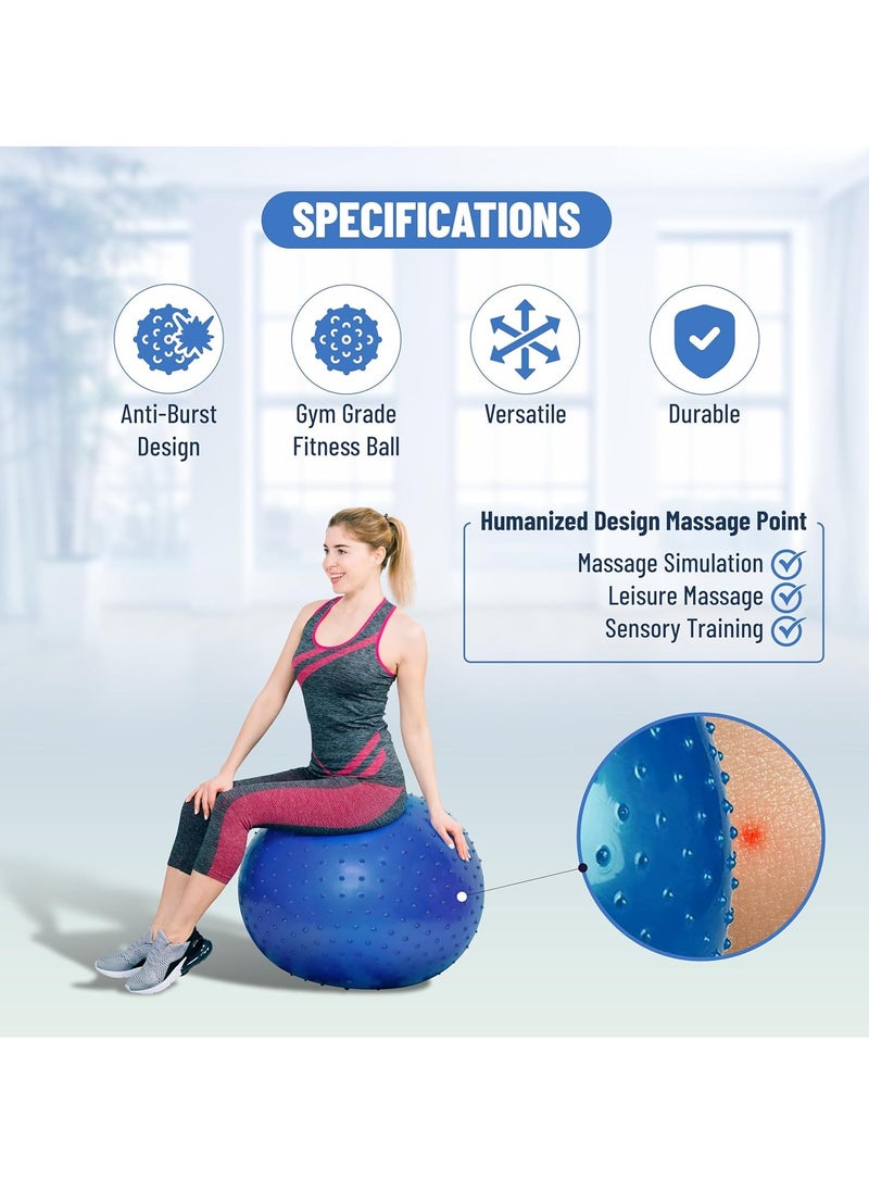 ENDLESS  55 cm Thick Yoga Ball | Assorted | Material: PVC | Gym Exercise Ball, Anti-Burst Yoga Ball | Balance Ball Chair for Fitness Workout Stability Pilates | For Gym & Home | Bath Men & Women  - Image 2
