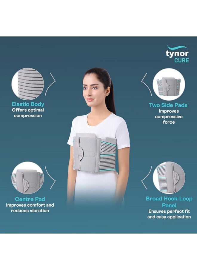 Tynor Tynor Chest Binder, for Post-Surgery Recovery | Breathable Compression Support for Chest Support and Rib Injuries | Brace for Men & Women, Pack of 1 (Grey, Large)  - Image 3