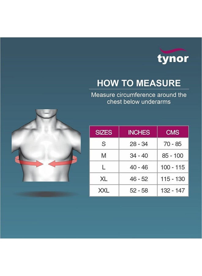 Tynor Tynor Chest Binder, for Post-Surgery Recovery | Breathable Compression Support for Chest Support and Rib Injuries | Brace for Men & Women, Pack of 1 (Grey, Large)  - Image 4