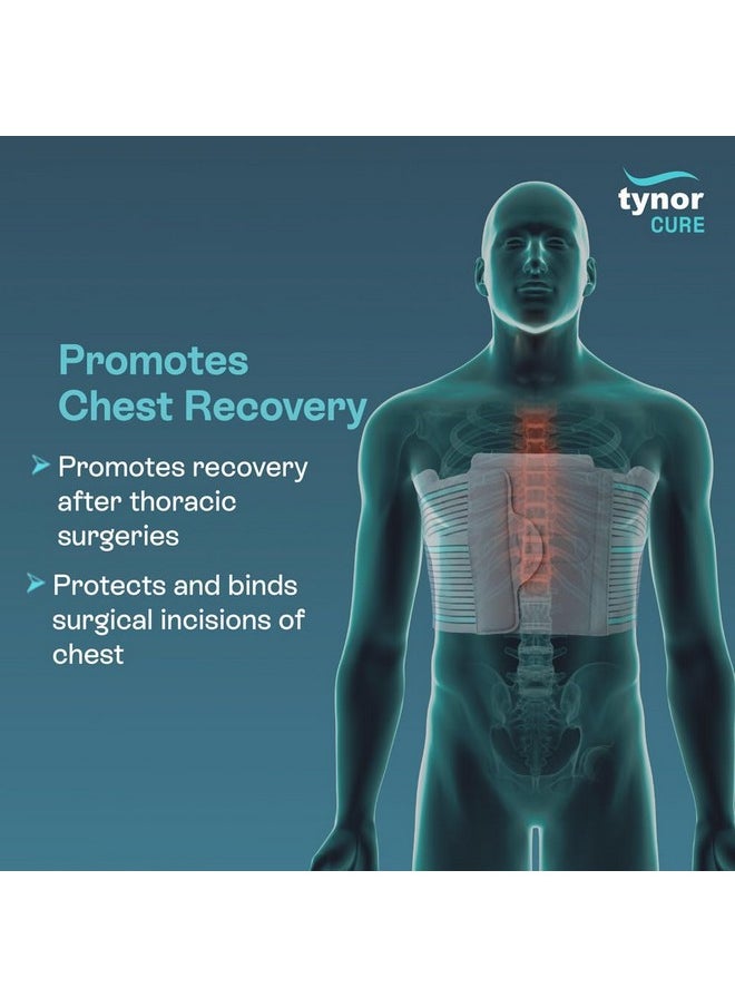 Tynor Tynor Chest Binder, for Post-Surgery Recovery | Breathable Compression Support for Chest Support and Rib Injuries | Brace for Men & Women, Pack of 1 (Grey, Large)  - Image 2