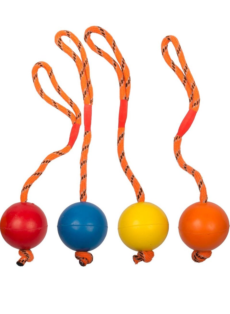 duvo Plus Rubber Dental Ball With Rope Toy For Dogs Mixed Colors 33cm - Image 2