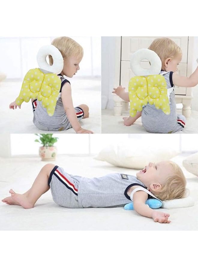 erorex Baby Head Protection Pad Baby Head Pillow Backpack Adjustable Infant Safety Pad For Baby Walkers Protective Head And Shoulder Protector Prevent Head Injured Suitable Yellow  - Image 3
