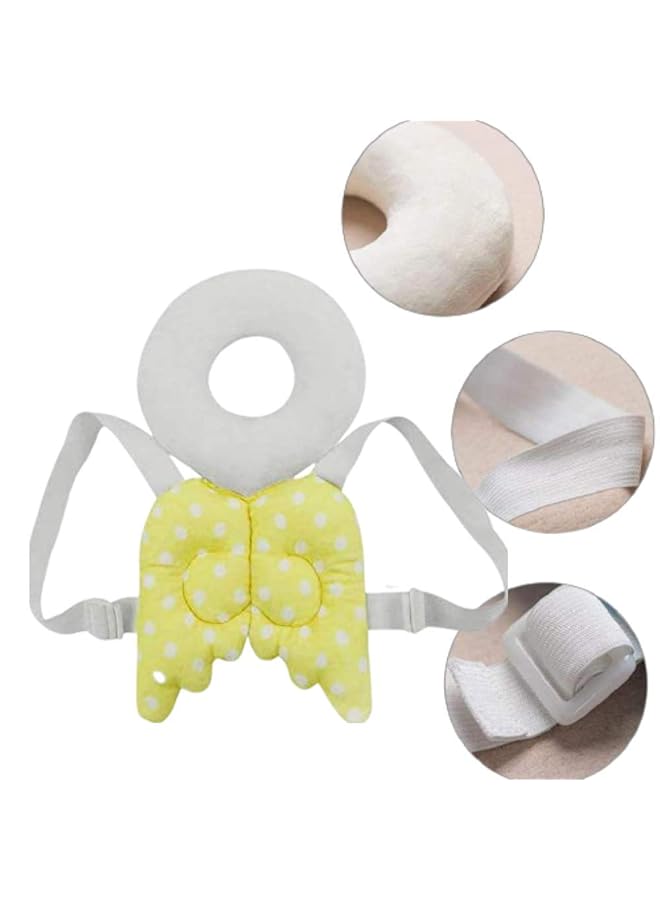 erorex Baby Head Protection Pad Baby Head Pillow Backpack Adjustable Infant Safety Pad For Baby Walkers Protective Head And Shoulder Protector Prevent Head Injured Suitable Yellow  - Image 2