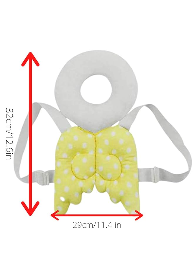 erorex Baby Head Protection Pad Baby Head Pillow Backpack Adjustable Infant Safety Pad For Baby Walkers Protective Head And Shoulder Protector Prevent Head Injured Suitable Yellow  - Image 4