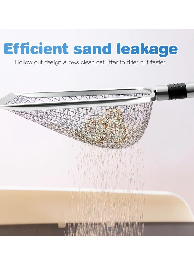 2 PCS Cat Litter Spoon, Stainless Steel Mesh Shovel Long Handle Deep Shovel Non Stick Coated Metal Cat litter Spoon - Image 4