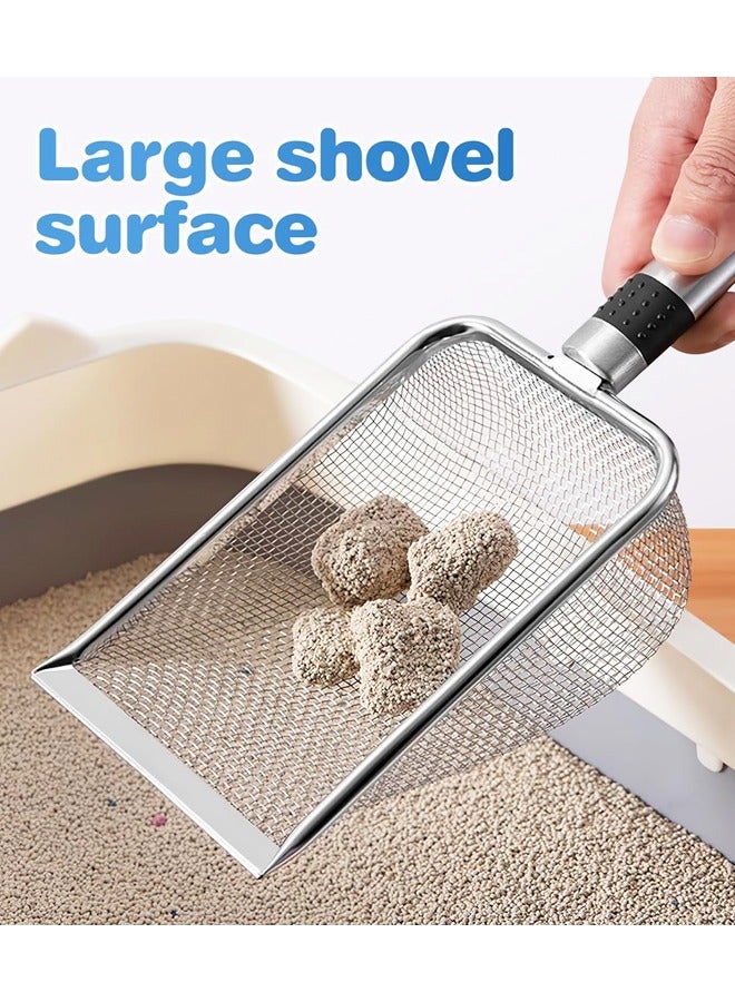 2 PCS Cat Litter Spoon, Stainless Steel Mesh Shovel Long Handle Deep Shovel Non Stick Coated Metal Cat litter Spoon - Image 5